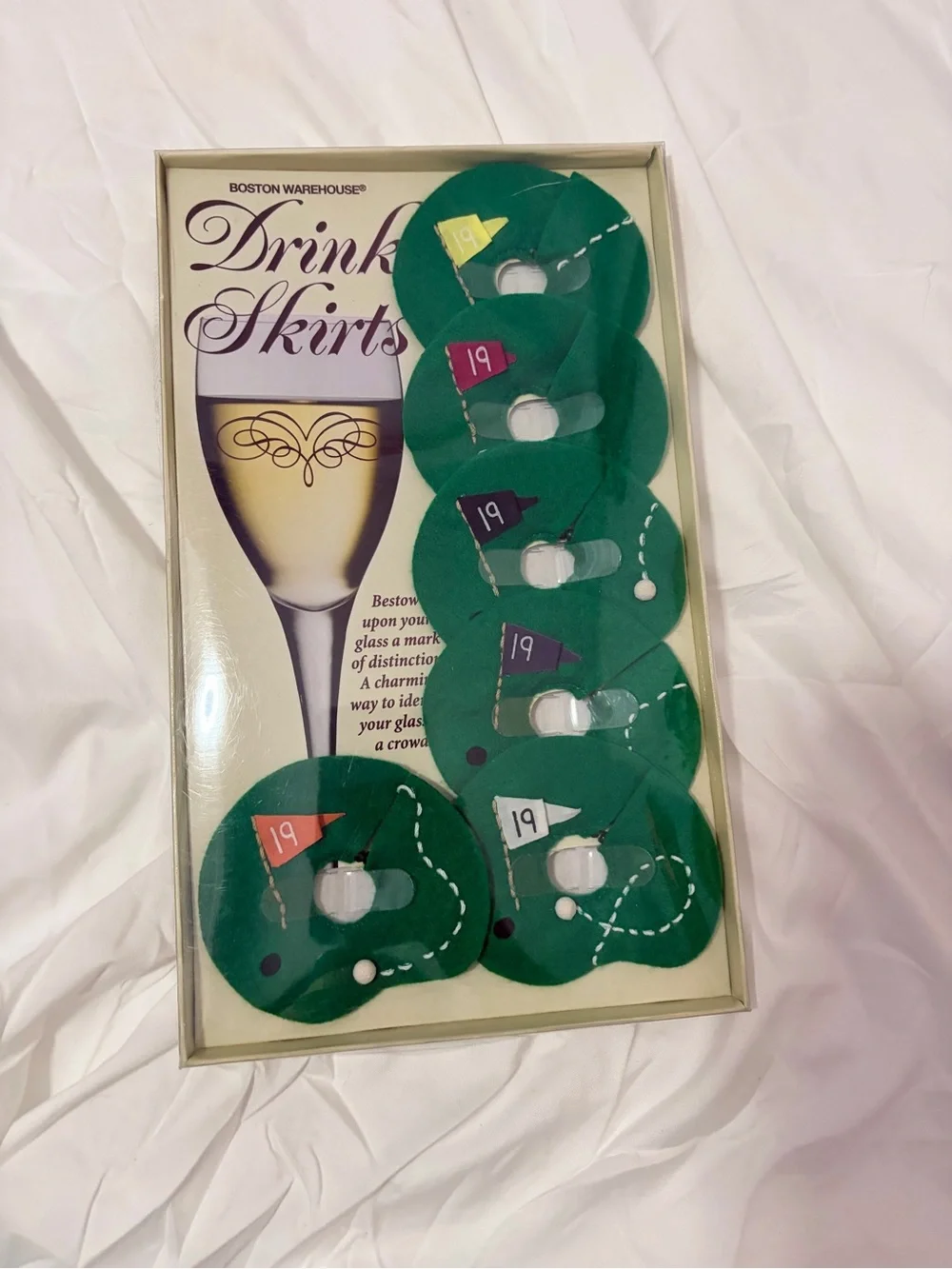 Hallmark Green Golf Flag Drink Skirts - Set of 8